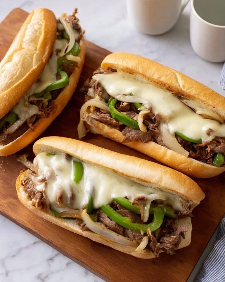Flavorsome Philly Cheesesteak with Herbed Sirloin and Caramelized Vegetables Recipe
