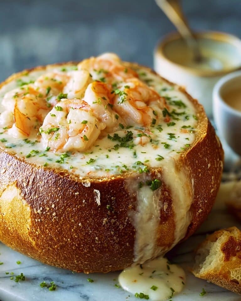 Best Stuffed Seafood Bread Bowl with Shrimp, Crab, and Scallops Recipe