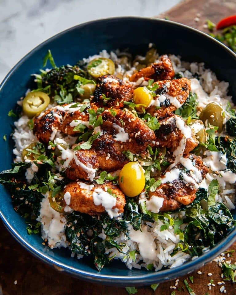 Greek Chicken Bowls with Creamy Tahini Feta Sauce Recipe