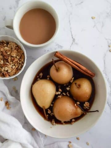 Brown Sugar and Bourbon Poached Pears Recipe