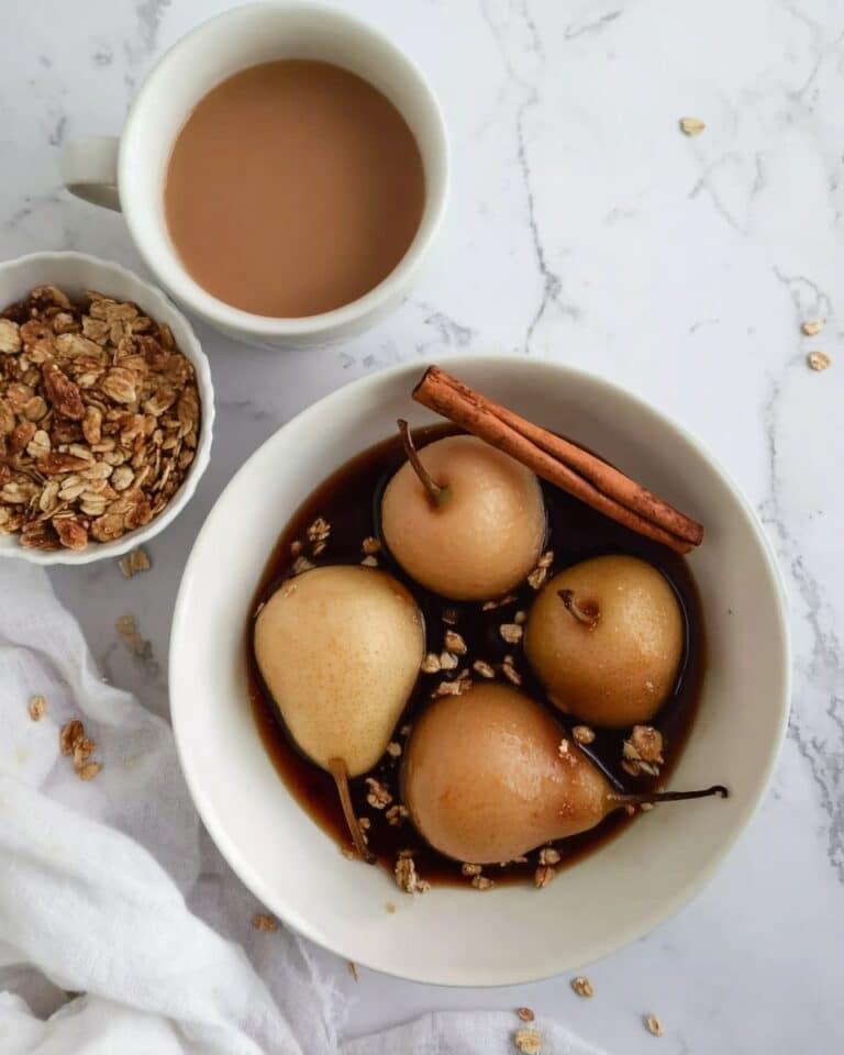 Brown Sugar and Bourbon Poached Pears Recipe