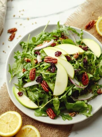 Apple Pecan Arugula Salad with Lemon Vinaigrette Recipe
