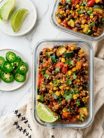 Ground Turkey Skillet with Zucchini, Corn, Black Beans, and Tomato Recipe