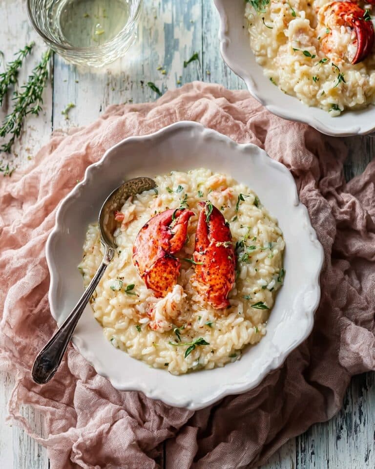 Creamy Butter Poached Lobster Risotto Recipe