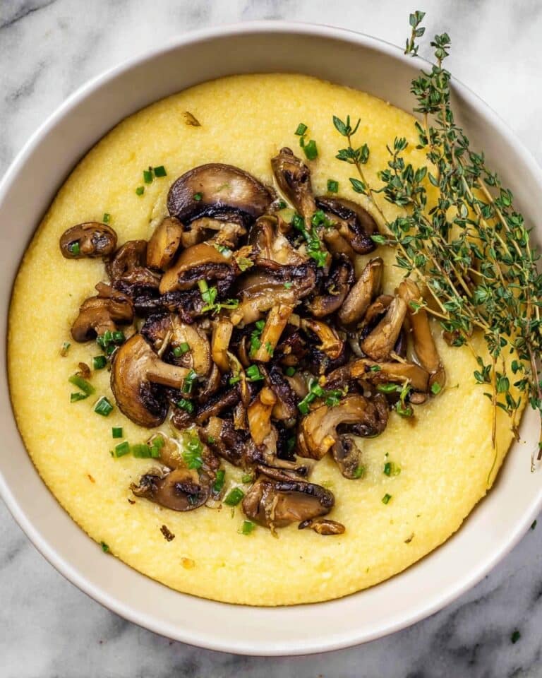 Creamy Parmesan Polenta with Mushrooms Recipe