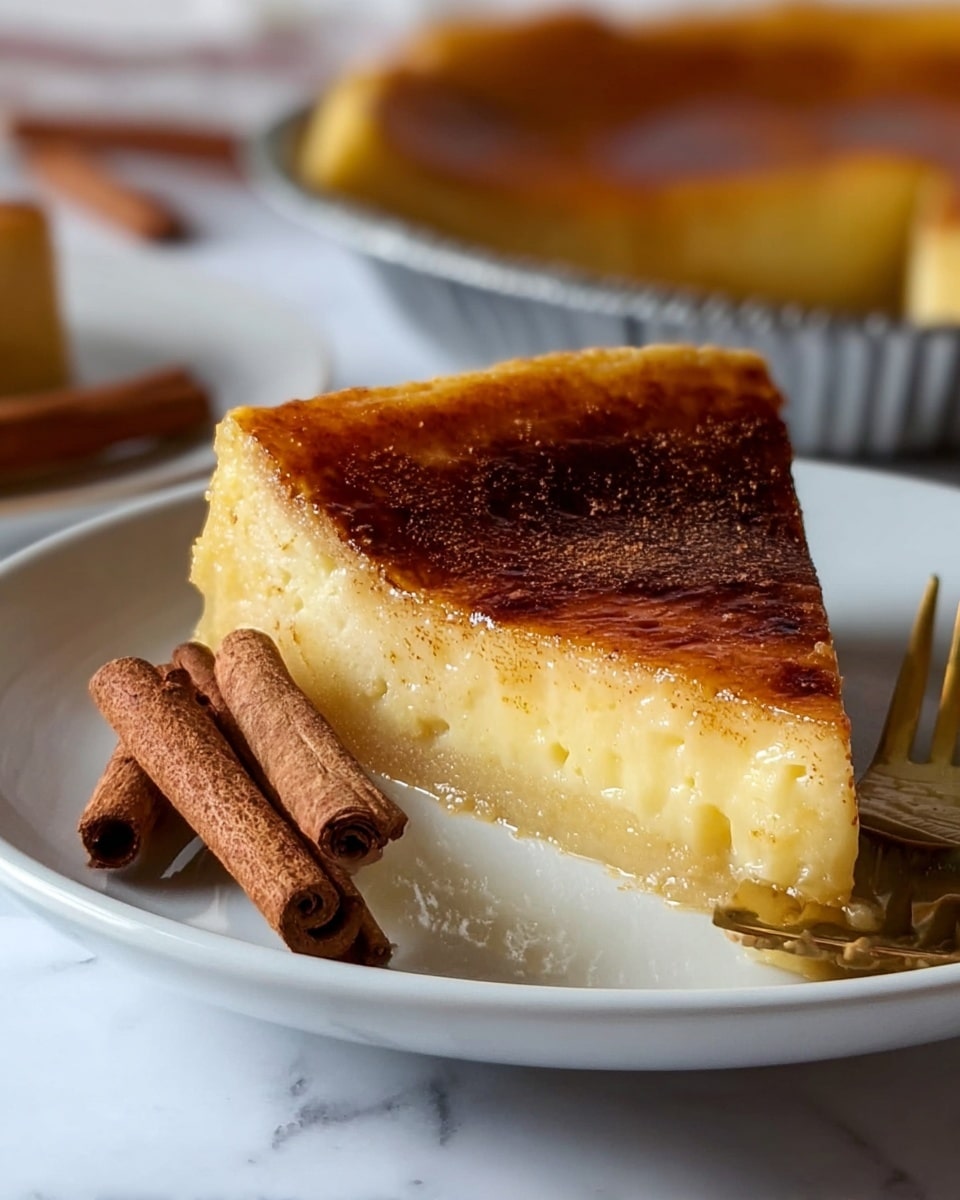 The image shows a close-up of a white pie with a golden brown crust that has a braided edge. On the top of the pie, there is a smooth, light brown layer likely pumpkin filling. A woman's hand holds a red spatula spreading a thick, white, fluffy layer evenly on the surface of the pie, starting from the edge. The background is softly blurred with dark and light shapes, and the pie is placed on a white marbled surface. photo taken with an iphone --ar 4:5 --v 7