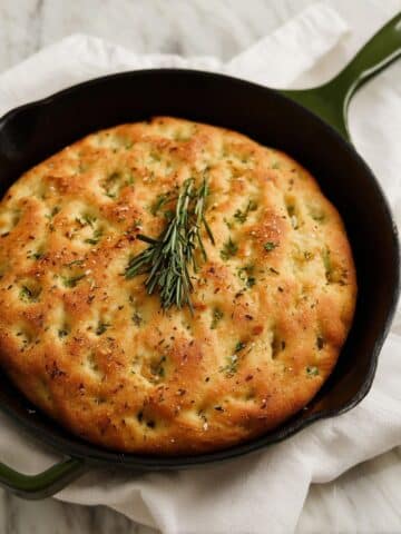One-Hour Skillet Garlic Parmesan Focaccia Recipe