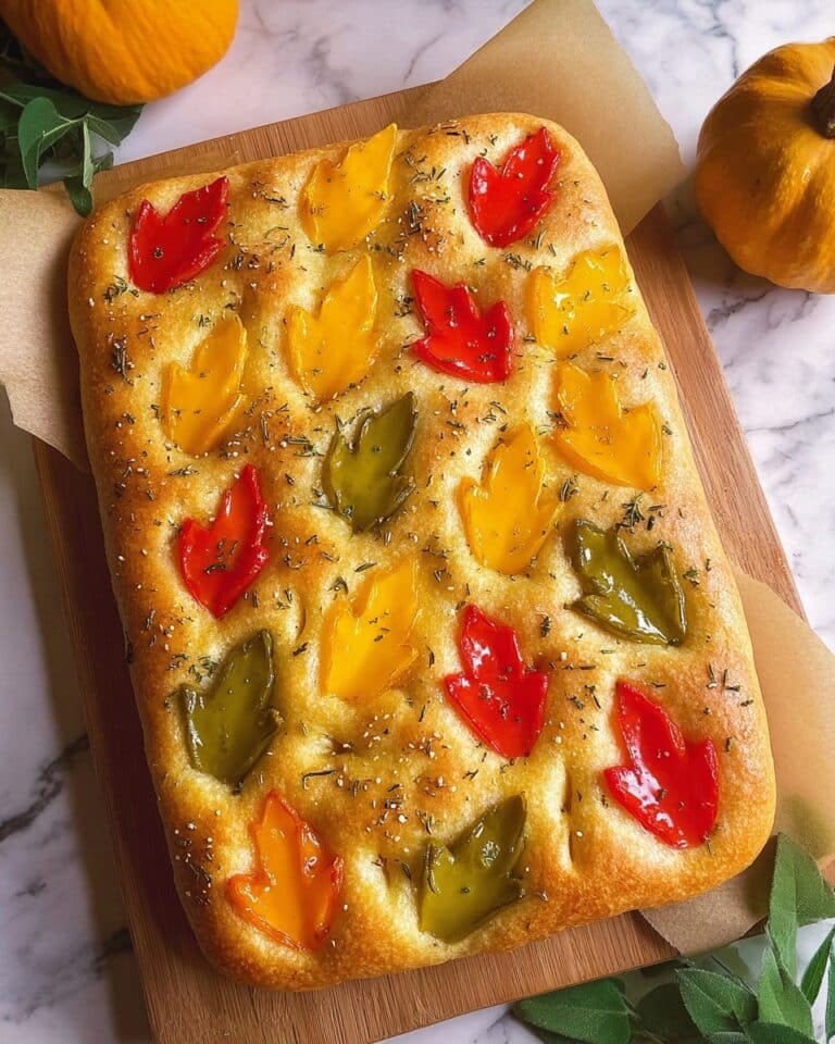 Fall Focaccia with Bell Pepper “Maple Leaves” Recipe