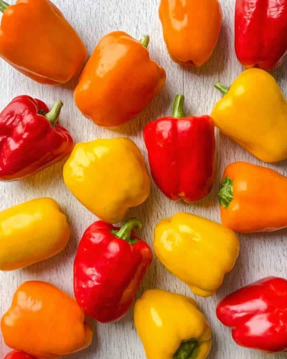 The image shows focaccia bread with a light golden brown crust dotted with coarse salt and bits of rosemary. The focaccia is cut into rectangular pieces. Each piece is decorated with a colorful bell pepper shaped like autumn leaves in bright yellow, orange, and red hues, placed flat on top. The bread texture looks soft and airy with small dimples across the surface. The background is a white marbled texture. photo taken with an iphone --ar 4:5 --v 7