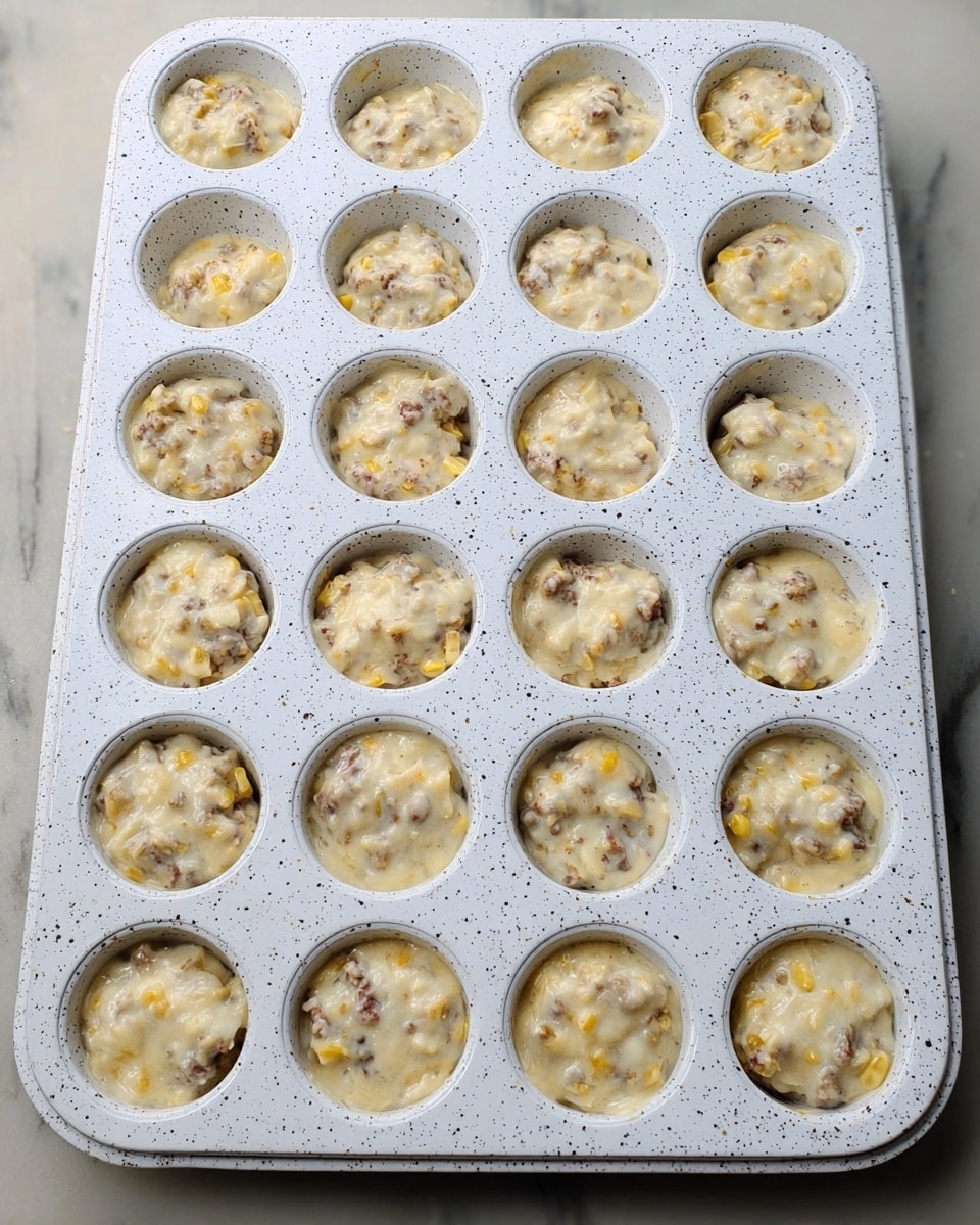 The image shows many small baked snacks shaped like mini muffins or cupcakes, with an uneven golden yellow and light brown surface that suggests bits of herbs or meat mixed in the batter. These pieces are piled on a long white plate, with some stacked on top of each other. The snacks have slightly rounded tops and a smooth, soft texture. On the lower right corner of the plate, there is a small white square dish filled with a dark brown dipping sauce. The plate sits on a white marbled surface that contrasts with the warm tones of the snacks. photo taken with an iphone --ar 4:5 --v 7