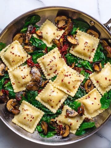 Mushroom Ravioli with Spinach Recipe