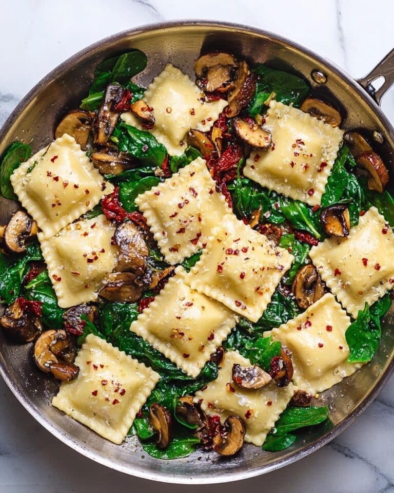 Mushroom Ravioli with Spinach Recipe
