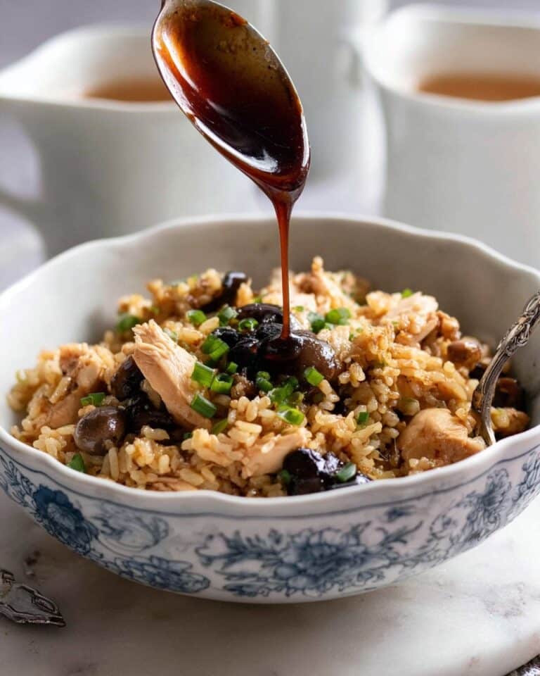 One-Pot Ginger Chicken and Rice with Mushrooms Inspired by Hong Kong Claypot Style Recipe