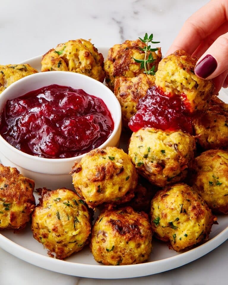Sausage Stuffing Bites with Cranberry Sauce Recipe
