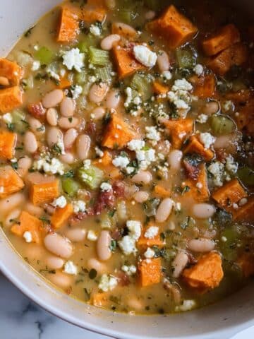 Feta Sweet Potato and White Bean Soup Recipe
