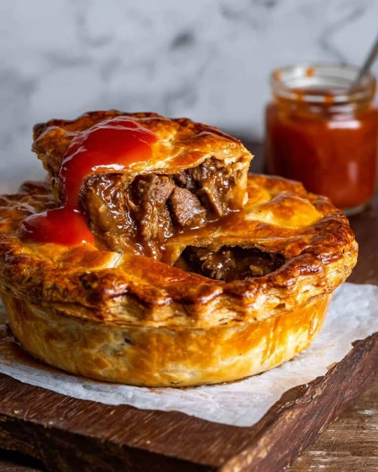 Australian Beef Pie Recipe with Puff Pastry and Rich Gravy Recipe
