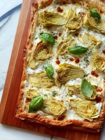 Artichoke and Herb Cheese Puff Pastry Tart Recipe