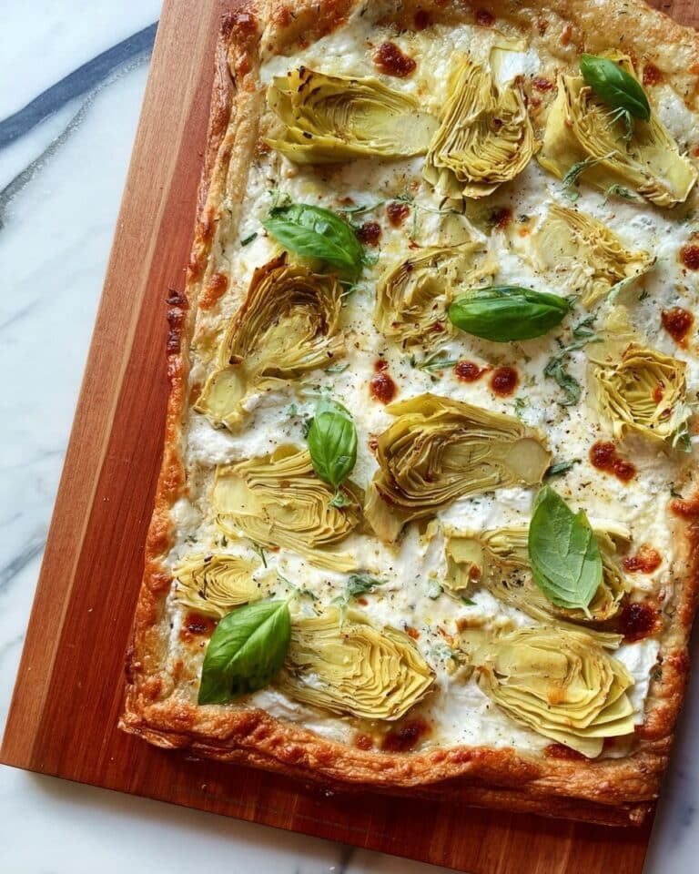Artichoke and Herb Cheese Puff Pastry Tart Recipe