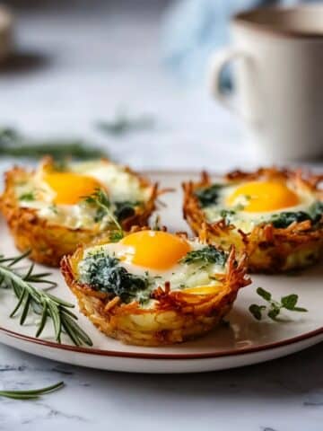Crispy Stuffed Mashed Potato Nests with Turkey, Eggs, and Spinach Recipe