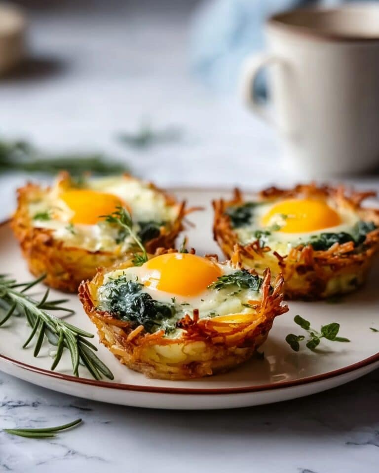 Crispy Stuffed Mashed Potato Nests with Turkey, Eggs, and Spinach Recipe