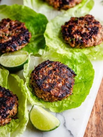 Paleo Thai Turkey Burgers with Sriracha Mayo and Slaw Recipe