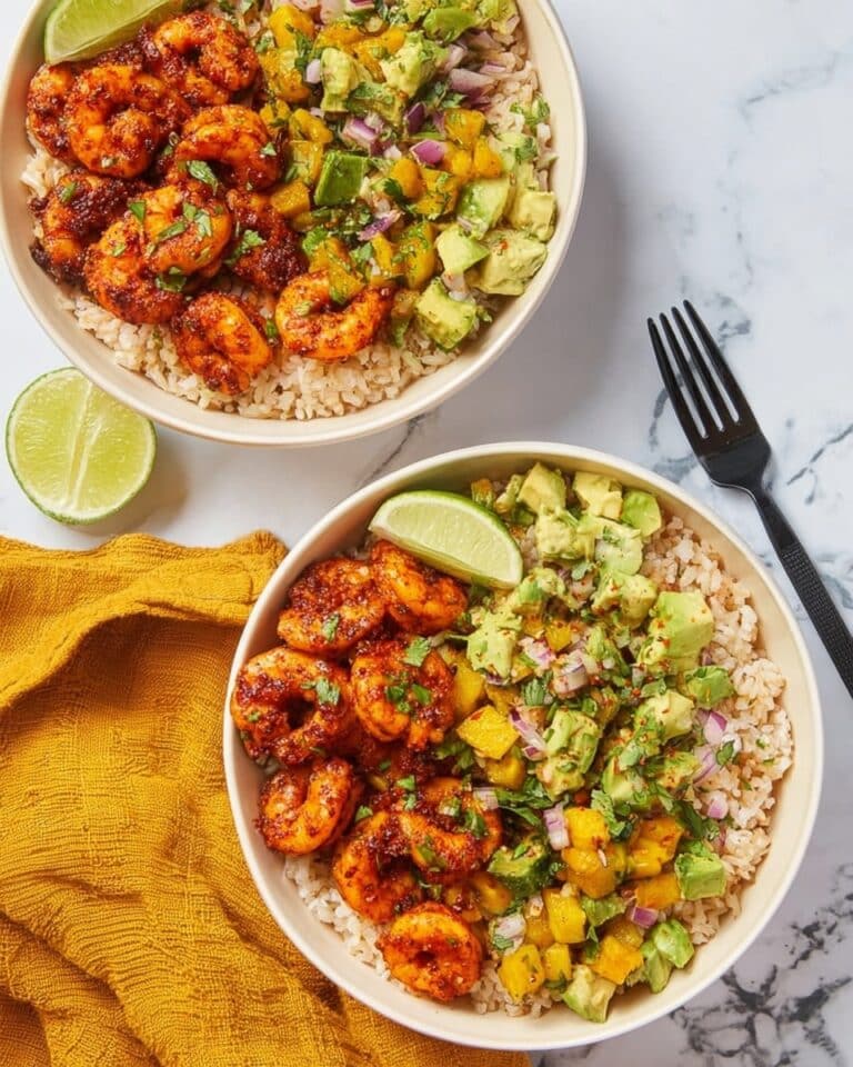 Blackened Shrimp Bowl with Caramelized Pineapple Salsa Recipe