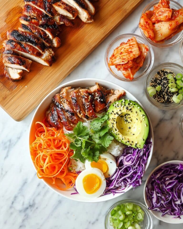Korean Chicken Bowls with Gochujang Marinade and Fresh Toppings Recipe