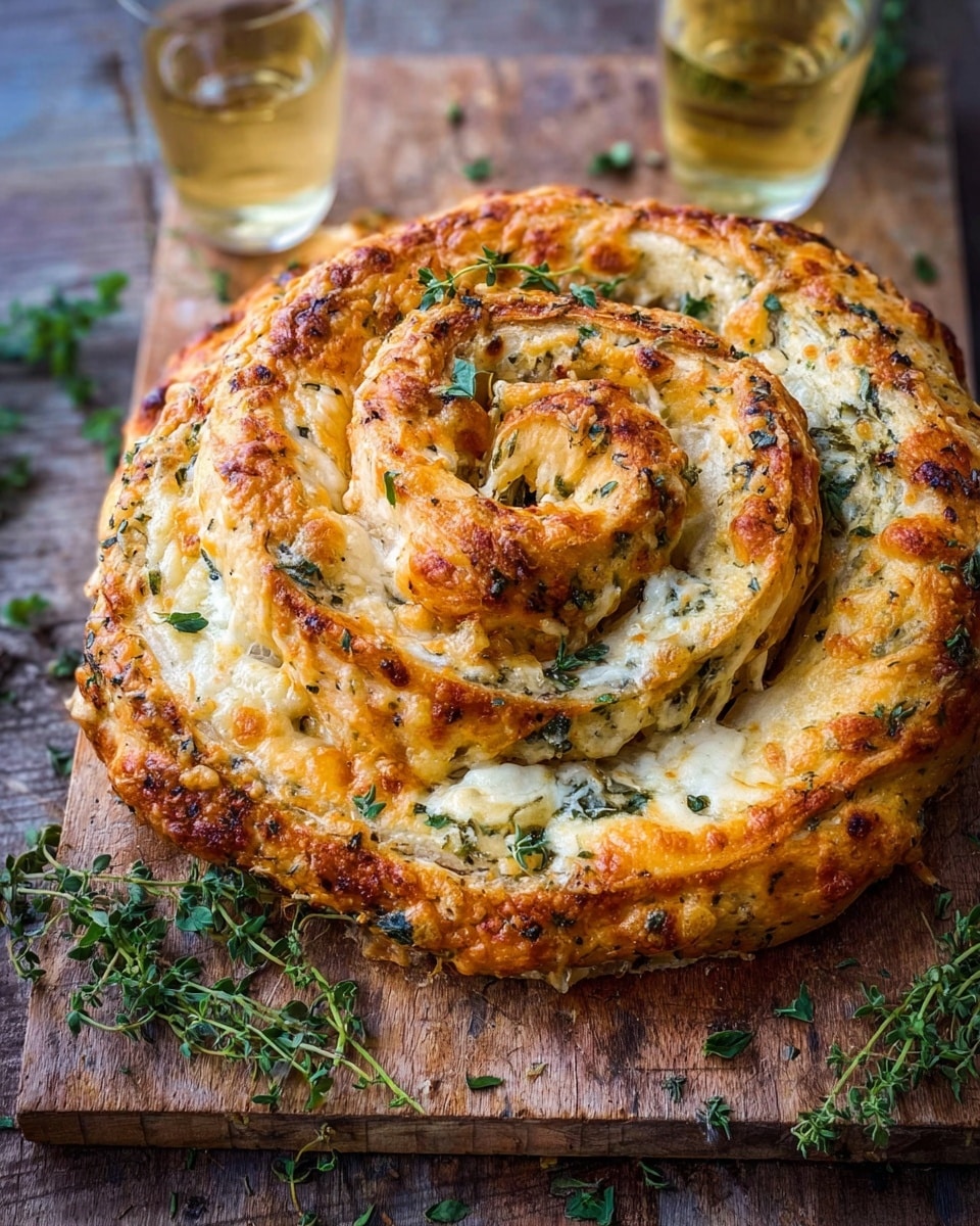 A long twisted dough filled with two main layers, one is pale yellow cheese cut into small cubes and the other is finely shredded orange cheese, both spread unevenly inside the torn layers of the dough. The dough is thick and pale, slightly puffed and stretched, with green herbs sprinkled on top and around it. The surface beneath is a white marbled texture with scattered flour and cheese bits. On the side, a dark patterned knife is placed next to the dough. Photo taken with an iphone --ar 4:5 --v 7