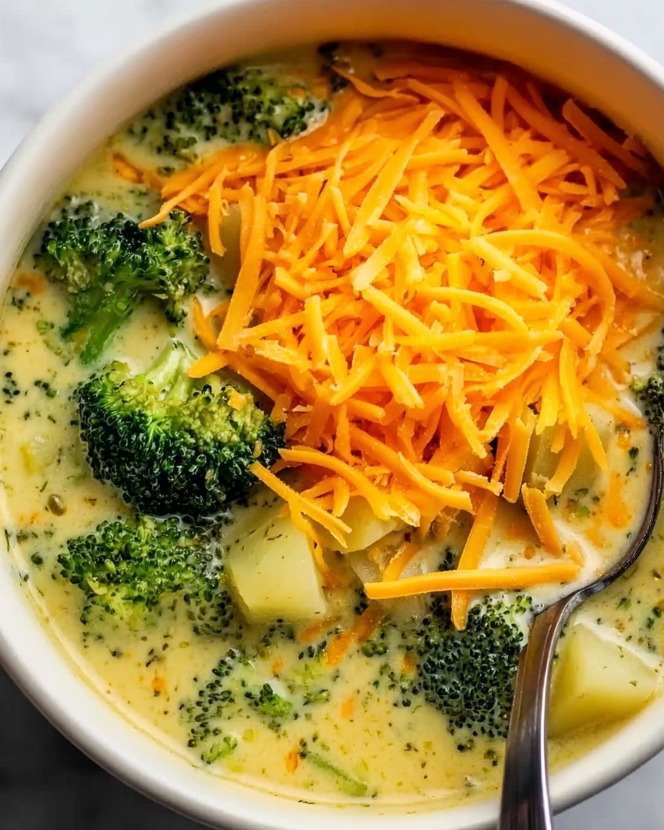 This image shows a black bowl filled with thick yellow soup that has small pieces of green broccoli, orange carrots, and light-colored potatoes in it. There is a small green herb sprig on top, and the soup is lightly sprinkled with black pepper. A silver spoon rests in the bowl. The bowl sits on a white marbled surface and there is a blurry second bowl and some sliced brown bread in the background. photo taken with an iphone --ar 4:5 --v 7