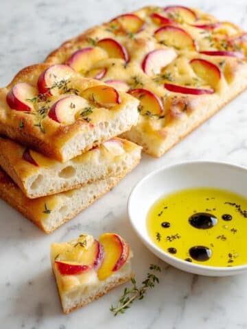 Peach & Thyme Focaccia Bread Recipe