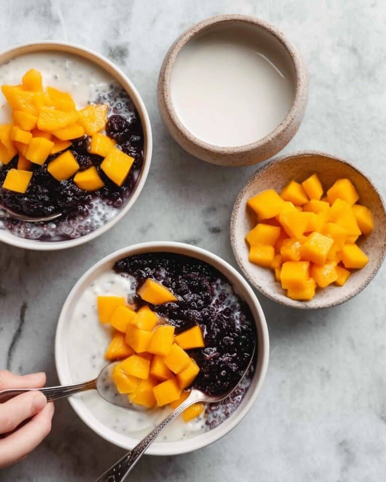 Black Rice Pudding with Coconut Milk and Fresh Mango Recipe