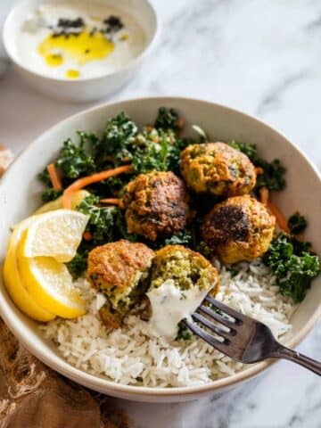 Baked Broccoli Cheese Balls with Lemon Yoghurt Sauce Recipe