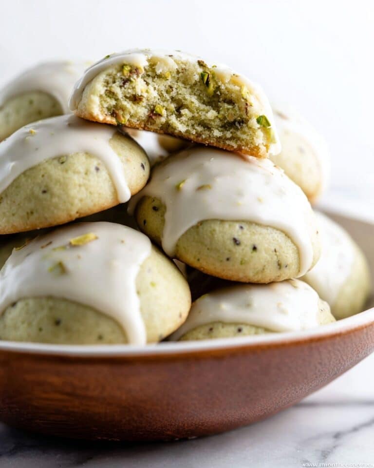 Pistachio Drop Cookies with Brown Butter Icing Recipe