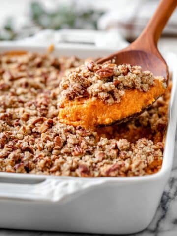 Sweet Potato Soufflé with Pecan Coconut Streusel Topping Recipe