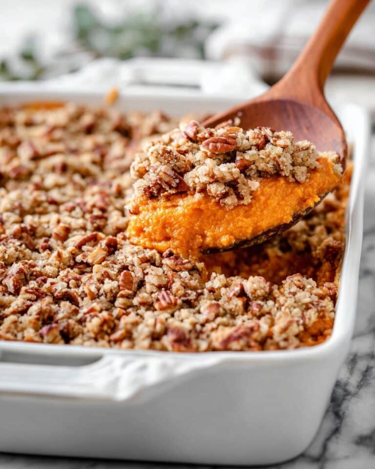 Sweet Potato Soufflé with Pecan Coconut Streusel Topping Recipe
