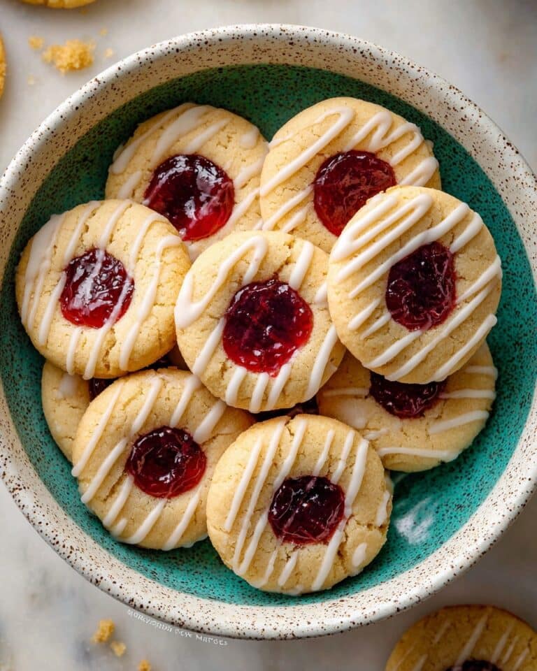 Raspberry Almond Thumbprint Cookies Recipe