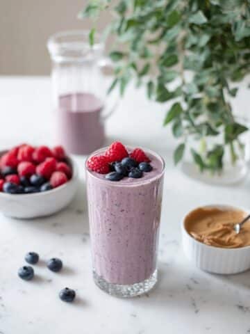 Berry Smoothie with Banana & Almond Butter Recipe