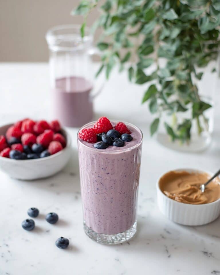 Berry Smoothie with Banana & Almond Butter Recipe