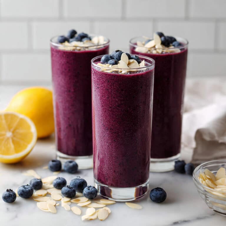 Blueberry Smoothie with Raspberries, Banana, and Ginger Recipe