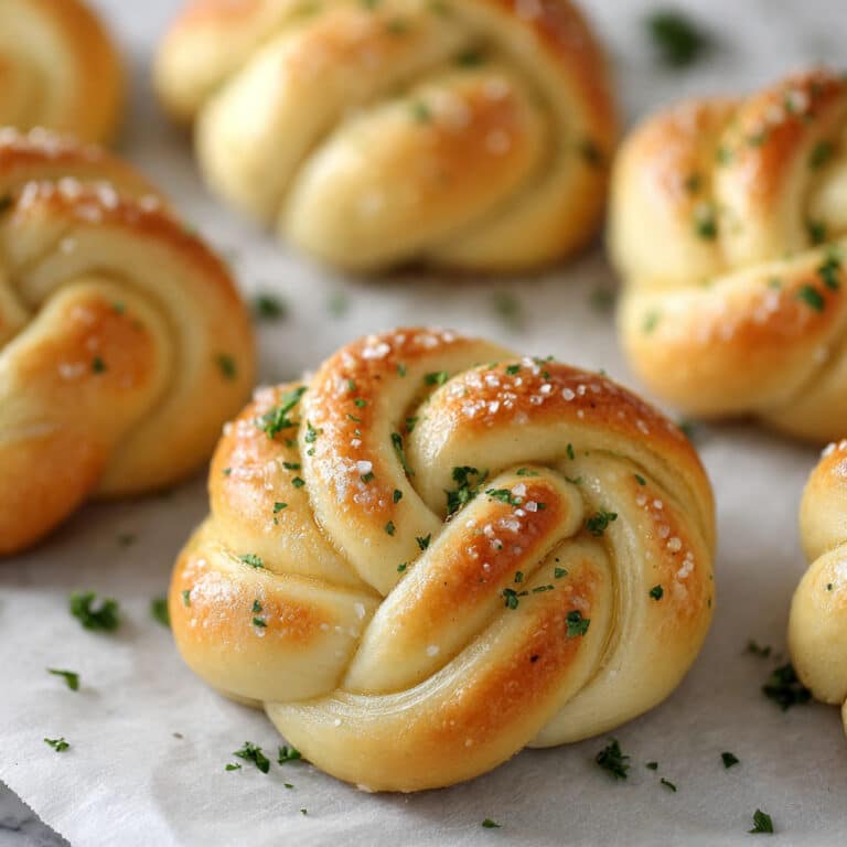 Knotted Butter Rolls with Optional Garlic Variant Recipe