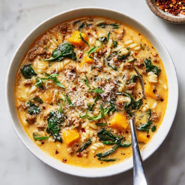 Butternut Squash and Sausage Orzo Soup Recipe