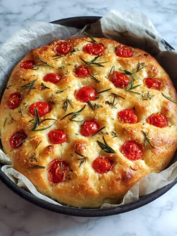 Mini No-Knead Focaccia with Cherry Tomatoes and Rosemary Recipe
