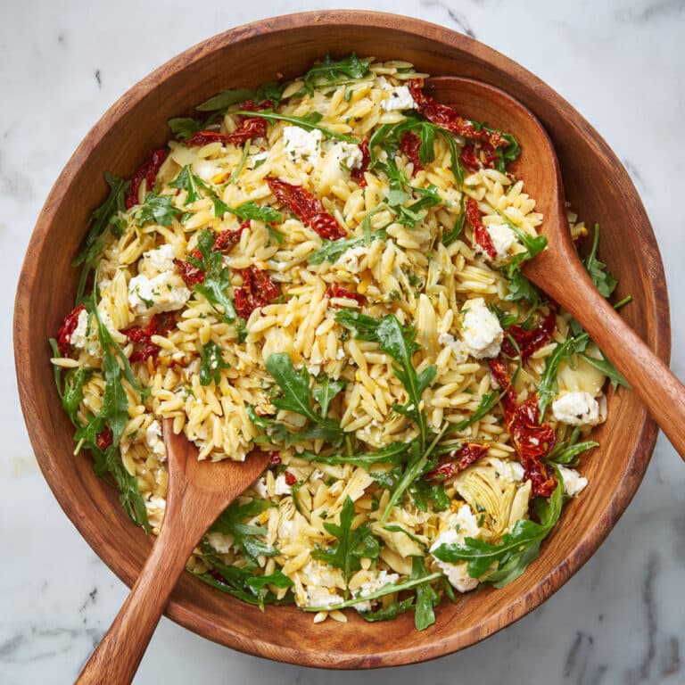 Orzo Pesto Salad with Feta and Tomatoes Recipe