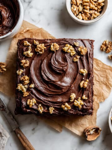 Chocolate Walnut Cake with Whipped Dark Chocolate Ganache Recipe