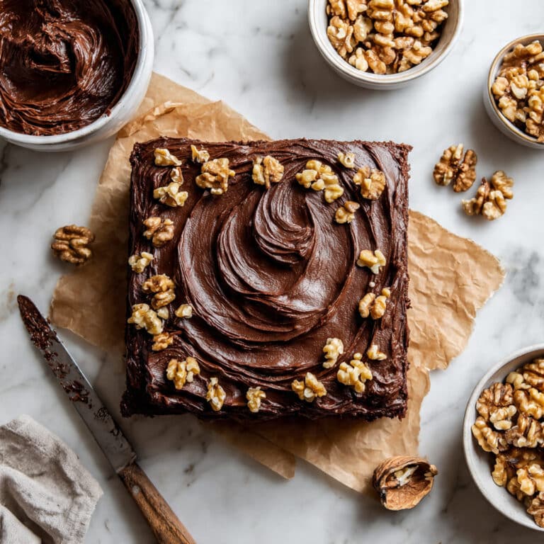 Chocolate Walnut Cake with Whipped Dark Chocolate Ganache Recipe