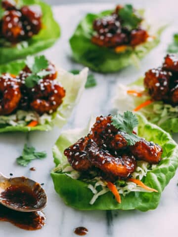 Sticky Shrimp Lettuce Wraps Recipe