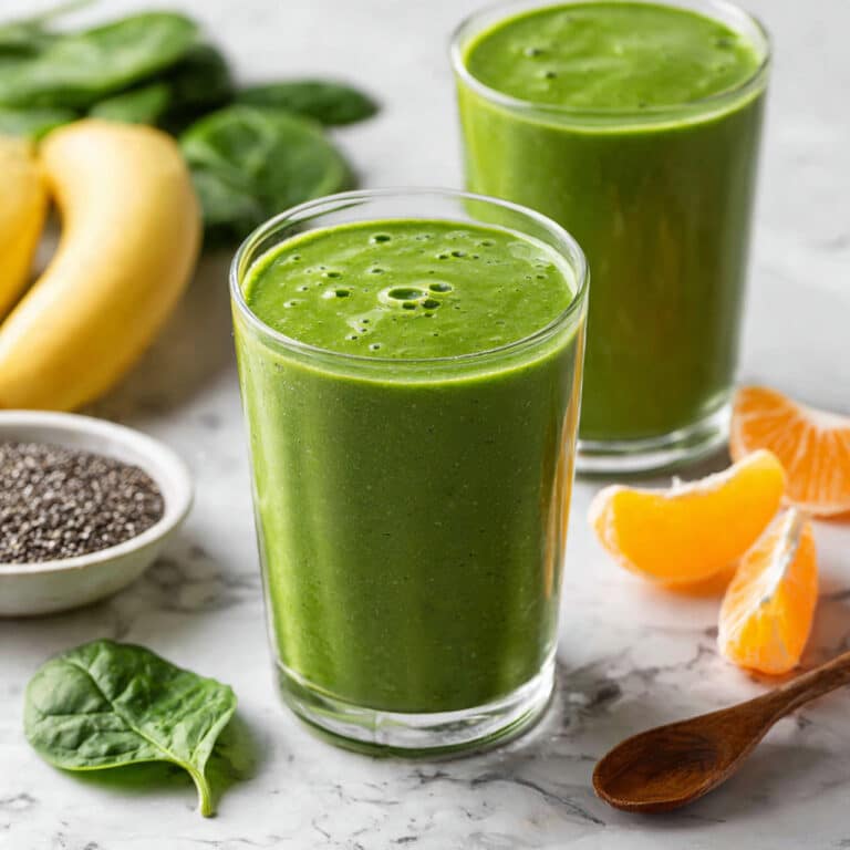 Green Smoothie with Spinach, Banana, and Citrus Recipe