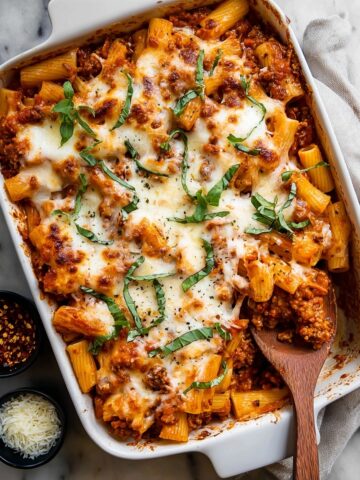 Baked Ziti with Italian Sausage, Creamy Marinara, and Melty Mozzarella Recipe