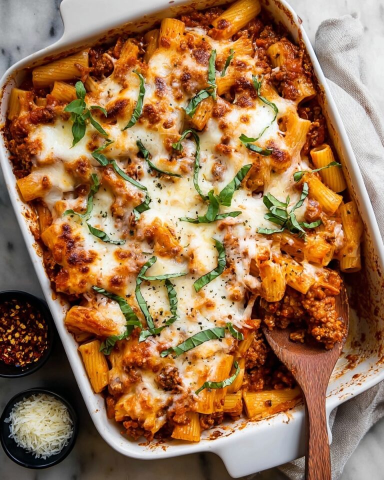 Baked Ziti with Italian Sausage, Creamy Marinara, and Melty Mozzarella Recipe