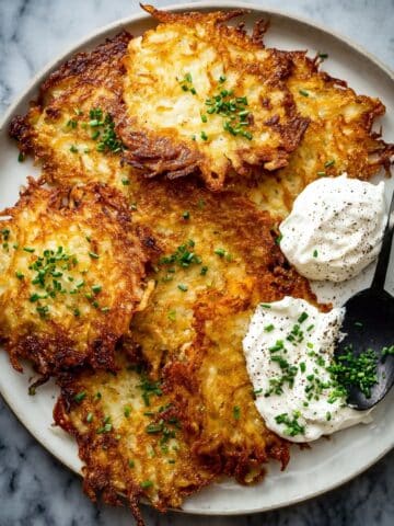 Crispy Potato Pancakes with Creamy Dips Recipe
